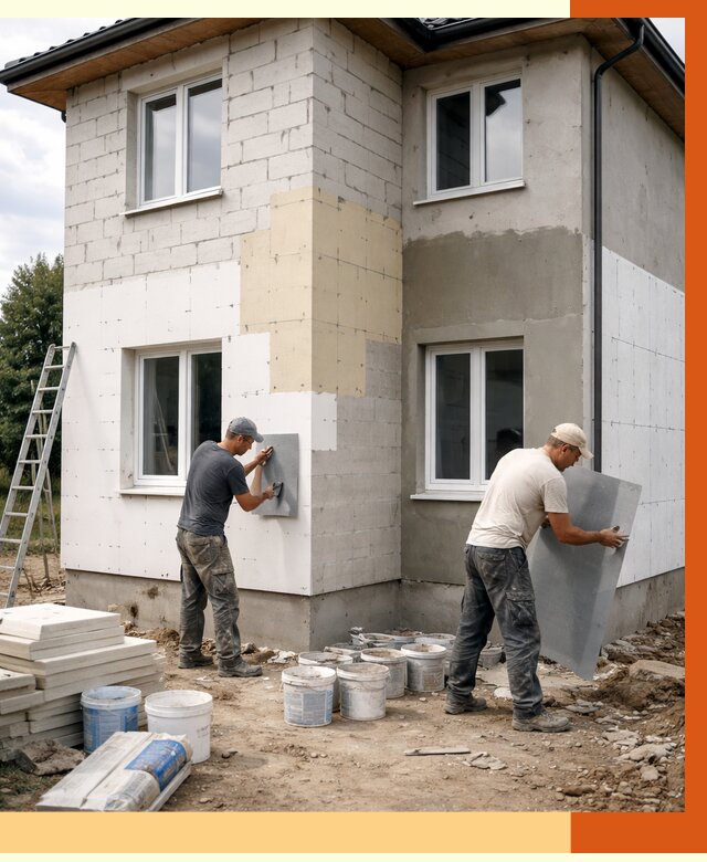 Утепление дома из газобетона в Ярцеве от 4273 руб./м² — заказать у ТепломастерРцв